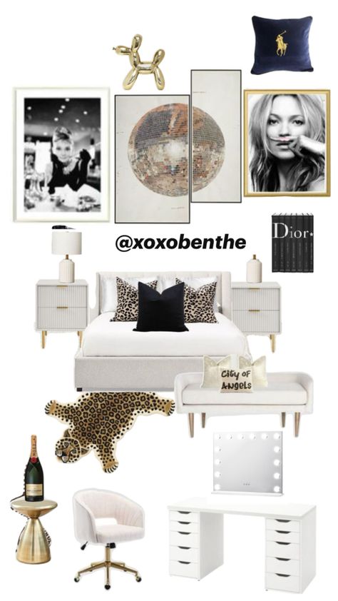 Navy Room Decor Bedroom, Gossip Girl Room Inspiration, New York Aesthetic Room, Stolkhome Room, Chanel Aesthetic Room, Stolkhome Aesthetic, Vogue Bedroom Aesthetic, Coco Chanel Room, Nyc Room Aesthetic