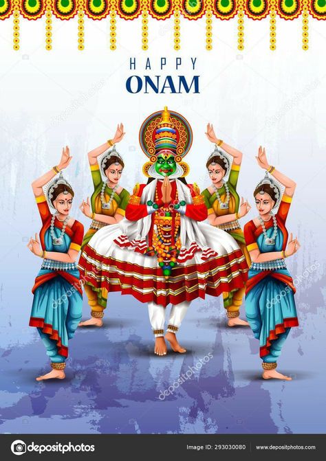 Onam Photos, Happy Onam Images, Onam Images, Kathakali Face, Happy Onam Wishes, Onam Greetings, Onam Pookalam, Festival Drawing, Onam Wishes