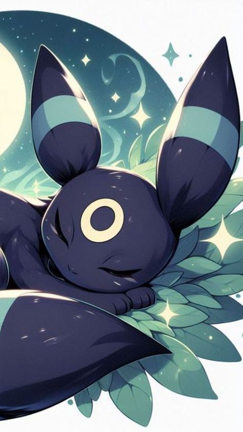 Pokemon Espeon And Umbreon, Ralts Pokemon Art, Pokemon Umbreon Art, Shiny Umbreon Art, Umbreon Drawing, Caitlin Pokemon, Umbreon Pfp, Cute Umbreon, Umbreon Tattoo