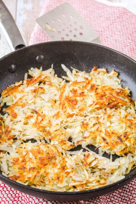 Learn how to make crispy Hash Browns from scratch! This homemade hash browns recipe is an easy side dish for any breakfast. Homemade Hash Brown Patties, Homemade Hashbrown Recipes, Homemade Hash Browns, Homemade Hashbrowns, Lazy Cat Kitchen, Breakfast Sides Dishes, Breakfast Sides, Breakfast Hashbrowns, Brown Recipe