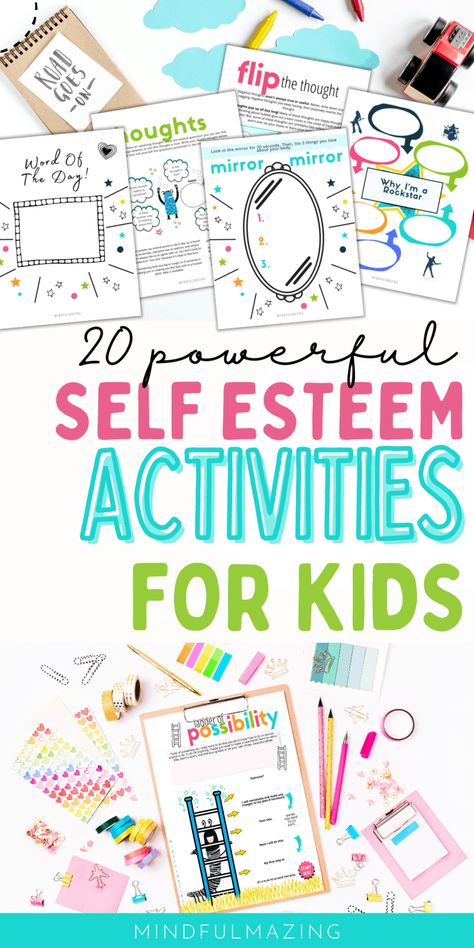 Preschool Self Esteem Activities, Printable Self Love Worksheet, Self Confidence Activities For Middle School, Self Confidence Activity, Self Growth Activities, Self Love Lessons For Kids, Self Esteem Activities For Preschoolers, Art Therapy Self Esteem Activities, Self Confidence Art Project