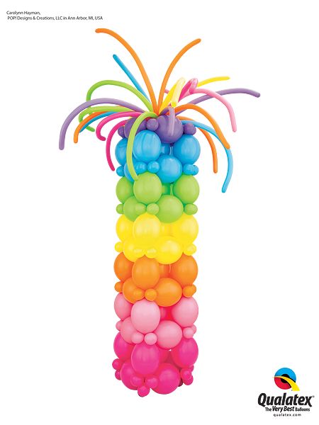 Qualatex | Rainbow Tower Zebra Centerpieces, Balloon Centrepiece, Balloon Party Decor, Bottle Buddy, Pioneer House, Hot Air Balloon Wedding, Centrepiece Ideas, Party Decor Ideas, Giraffe Birthday