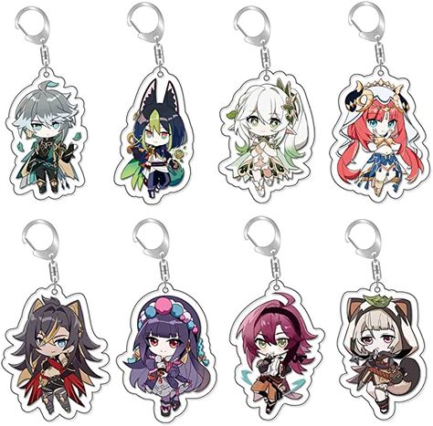 XHWUDI Genshin Impact keychain Set - Acrylic Keychain 30 Pack Genshin Anime Keychains with Key ring for men and Women (8 Pack 3) at Amazon Men’s Clothing store Genshin Impact Keychain, Anime Keychains, Genshin Anime, Acrylic Products, Acrylic Keyring, Keychain Ideas, Keychain Set, Bubble Bag, Acrylic Keychain