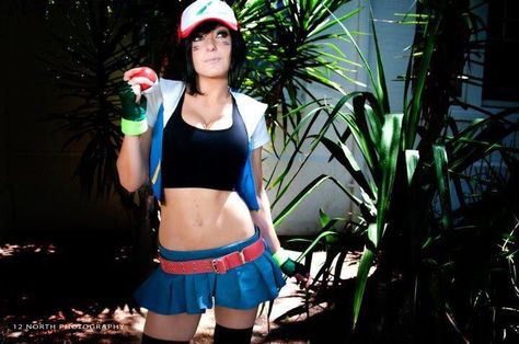 JessicaNigriX Ash Pokemon Costume Women, Ash Pokemon Costume, Ash Ketchum Cosplay, Ash Pokemon, Video Game Cosplay, Jessica Nigri, Pokemon Cosplay, Ash Ketchum, Costume Women