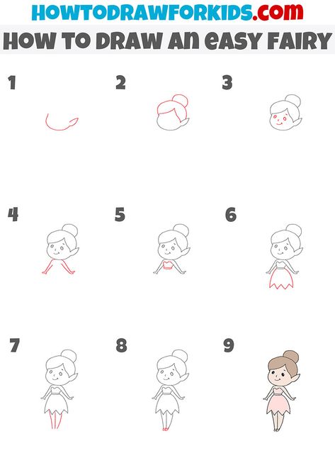 how to draw an easy fairy step by step How To Draw A Fairy Easy, How To Draw Fairies Step By Step Easy, Fairy Drawing Easy Step By Step, Easy Drawings Fairy, East Draw Step By Step, How To Draw Fairies Step By Step, How To Draw Fairy, How To Draw Fairies, Fairy Easy Drawing