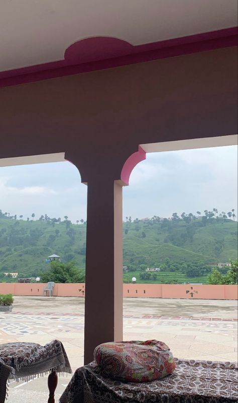 Views of the Mountains in a Pakistani Village Pakistani Village Aesthetic, Village House Aesthetic, Desi Architecture, Pakistani House, Pakistani Village, Pakistan Village, Islamic House, Fake Snapchat, Pakistan Home