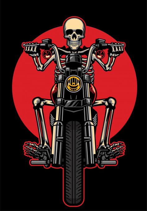 Harley Davidson Decals, Motorcycle Art Painting, Motorcycle Artwork, Motorcycle Tattoos, Biker Tattoos, Motorcycle Posters, Motorcycle Painting, Biker Art, Skeleton Art