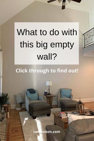 What To Do With Large Wall Space, Decorate High Ceilings Living Room, How To Decorate Walls In Living Room, Decorating Vaulted Walls Living Rooms, Great Room Wall Decor Ideas, How To Decorate Vaulted Ceiling Walls, Cathedral Wall Decor Ideas Living Room, Big Frames On Wall, 2 Story Wall Decor Living Room