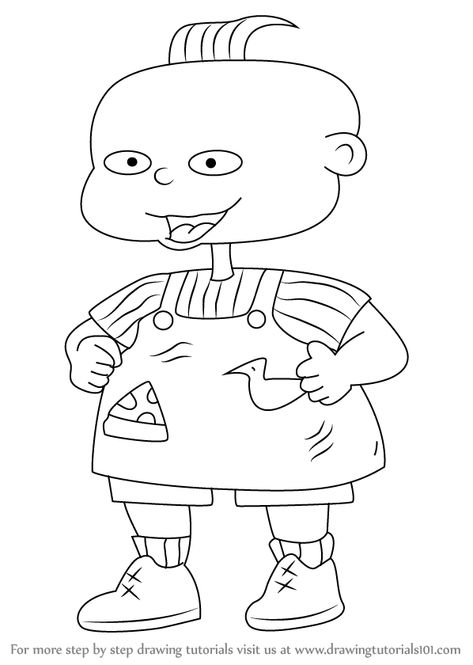 Learn How to Draw Phil from Rugrats (Rugrats) Step by Step : Drawing Tutorials Rugrats Tattoo Stencil, How To Draw Rugrats, Rugrats Drawings, Rugrats Painting, Rugrats Drawings Cartoon Characters, Rugrats Coloring Pages, Rugrats Svg, How To Draw Rugrats Step By Step, Rugrats Characters