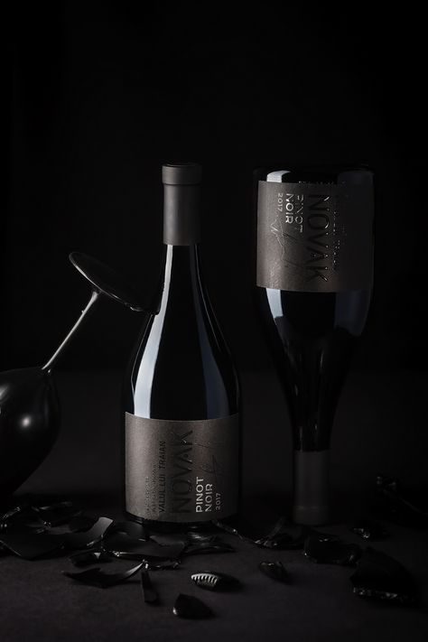 Limited Wine Label Design – Novak Pinot Noir on Behance Wine Bottle Label Design, Own Place, Pinot Noir Wine, Wine Varietals, Alcohol Packaging, Glass Photography, Wine Photography, Accessories Classic, Wine Label Design