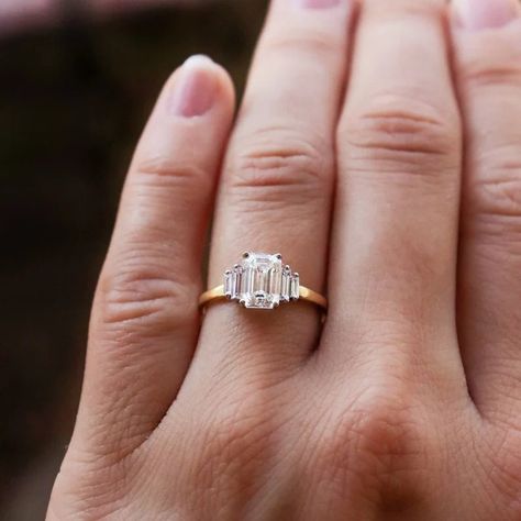 Expensive Party, 5 Stone Engagement Ring, Stone Wedding Ring, Emerald Cut Engagement, 3 Stone Engagement Rings, Moissanite Engagement Ring Solitaire, Emerald Cut Moissanite, Emerald Engagement Ring Cut, Stone Engagement Ring