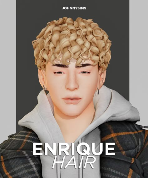 Enrique Hair | JohnnySims on Patreon Johnnysims Hair Cc, Ts4cc Male Hair, Curly Male Hair Sims 4 Cc, Sims 4 Cc Boys Hair, Boy Cc Sims 4, Sims 4 Afro Hair Male, Sims 4 Afro Hair, Sims 4 Curly Hair, Four One Direction