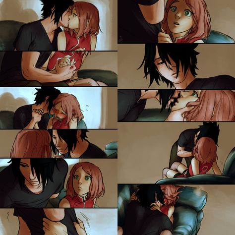 Twitter Art Adventure Time, Sasusaku Doujinshi, Art Vampire, Sasuke Sakura Sarada, Sasuke Uchiha Sakura Haruno, Naruto Couples, Sasuke Sakura, Naruto Sasuke Sakura, Naruto Comic