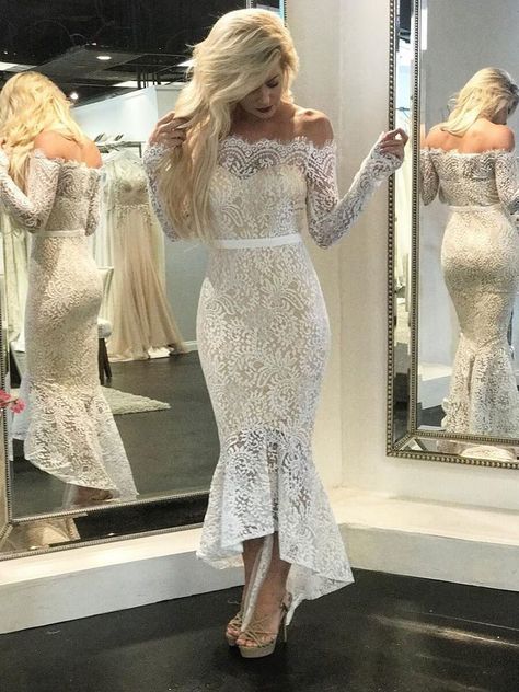 Mermaid Wedding Dress Simple, Satin Wedding Dress Simple, 2 Wedding Dresses, Lace Wedding Dress Mermaid, Mermaid Lace Wedding Dress, Wedding Dress V Neck, Prom Dress Cheap, Wedding Dress 2022, Wedding Dress Off The Shoulder