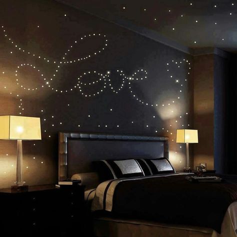 Dream Rooms For Couples, Bedroom Ideas Couples, Bedroom Ideas For Couples Romantic, Romantic Bedroom Lighting, Galaxy Bedroom, Bedroom Designs For Couples, Couple Room, Romantic Bedroom Decor, Bedroom Decor For Couples