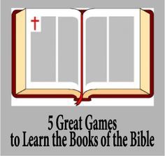 Post-5-Great-Games-pic: 5 Great Games To Teach Your Kids the Books of the Bible Bible Review Games, The Books Of The Bible, Sunday School Games, Church Games, Bible Teaching, Bible Book, Kids Bible, Bible Study For Kids, Bible Games