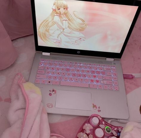 Anime Bad, Kawaii Core, My Laptop, Mooncake, Keyboard Cover, Pink Girly Things, Kawaii Room, Discord Server, Gaming Setup