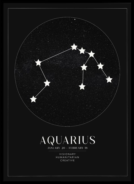 Aquarius Zodiac Art, Aquarius Symbol Tattoo, Celestial Poster, Astrology Art Print, Aquarius Symbol, Aquarius Aesthetic, Aquarius Art, Aquarius Horoscope, Astrology Art