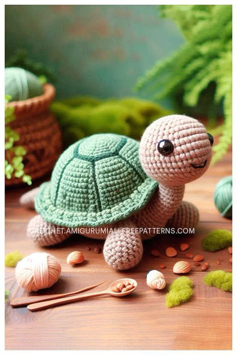 Amigurumi Turtle Crochet Free Pattern Turtle Knitting Pattern Free, Crochet Amigurumi Turtle, Turtle Crochet Pattern Free, Amigurumi Turtle Free Pattern, Crochet Turtle Pattern Free, Turtle Stuffed Animal, Amigurumi Baba, Turtle Crochet Pattern, Free Crochet Amigurumi Patterns