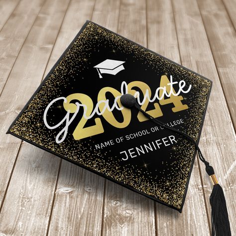 Graduation Cap Tassel, Gold Class, Text Template, Graduation Cap Toppers, 2024 Graduation, School Class, Class Of 2024, Kids Nursery Decor, Free Birthday Invitations