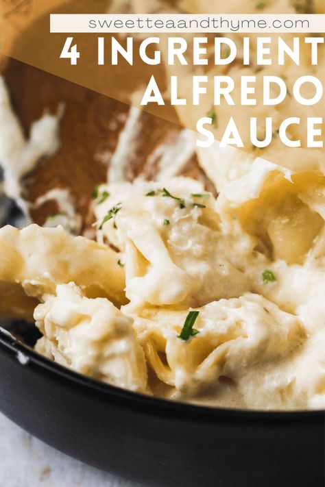 A quick and easy alfredo sauce recipe made with only 4 ingredients. This creamy pasta sauce is a classic Italian-American weeknight staple that the whole family loves! Quick And Easy Alfredo Sauce, Creamy Alfredo Sauce Recipe, Best Homemade Alfredo Sauce, Easy Alfredo Sauce, Alfredo Sauce Easy, Classic Alfredo Sauce, Easy Alfredo, Alfredo Sauce Recipe Easy, Alfredo Sauce Recipe Homemade