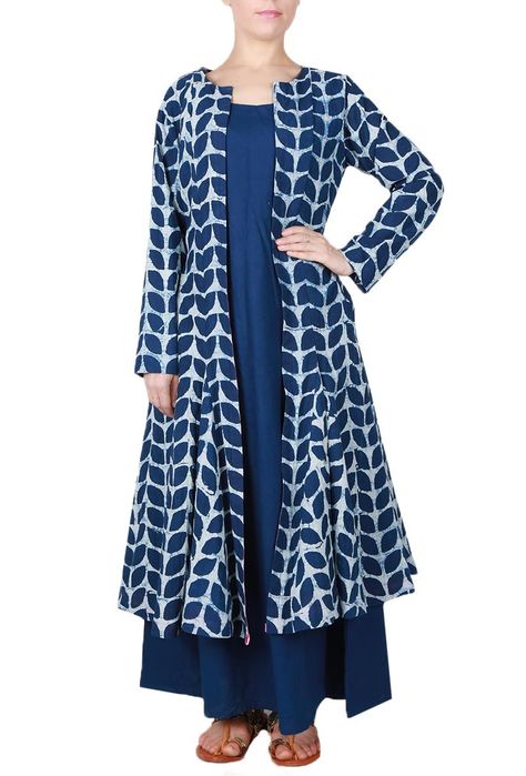 Cape With Dress, Bagru Print, Cape, The Dress, Blue White, Dresses, Blue, White