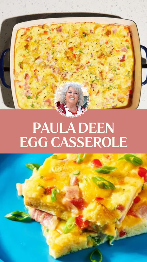 Paula Deen Egg Casserole Creamy Breakfast Casserole, Breakfast Egg Bake Casserole, Bacon Egg Cheese Casserole, Egg Dishes For Brunch, Paula Deen Breakfast Casserole, Egg And Cheese Bake, Bacon Egg And Cheese Casserole, Ham Egg Bake, Egg Casserole Recipes Easy