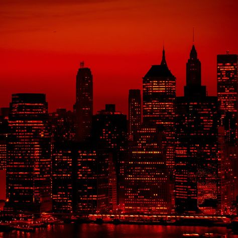 Red Sky At Night New York City #iPad #wallpaper Cool Red Aesthetic Wallpaper, Red Asthetics Photos Widget, Red Town Aesthetic, New York Red Aesthetic, Red Ipad Aesthetic, Ipad Wallpaper Red Aesthetic, Red Ipad Wallpaper Aesthetic, Red Buildings Aesthetic, Red Aesthetic City