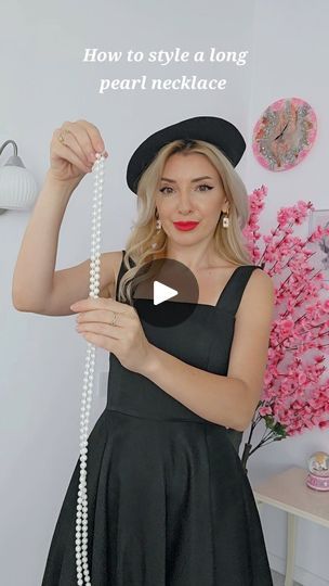 1.5K views · 1.5K reactions | How to style a long pearl necklace in 6 ways! 📿🤩 Which one is your favorite styling?🤭
Like, save and follow me for more #stylingideas!☺️ 
Have a pinkie evening bonbons!🌸

Earrings @selenichastjewel (discount code: beauty26)

#howtostyle #pearls #pearlnecklace #tutorial #hacks #fashioninspo #tipsandtricks #viralvideo #fatacuberete #pearlstyle #stylinginspo #tipsandtricks #pearllover #scarfidea #scarfstyling #scarfstyle | Alexandra Iordache | Henner Hoier · Pretty Woman Jewellery For V Neck Dress, Long Pearl Necklace, Long Pearl Necklace Outfit, How To Style Pearl Necklace, How To Wear Pearls Everyday, How To Style Pearls, Outfit With Pearls, Pearl Necklace Outfit, Pearl Necklace Tutorial