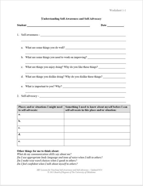 Therapy Check In Worksheet, Therapy Homework Assignments, Self Advocacy Worksheets, Self Advocacy Activities, Self Improvement Worksheet, Counseling Worksheets Therapy Tools, Self Awareness Worksheets, Therapy Sheets, Values Clarification