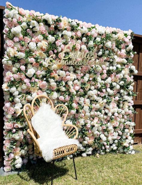 Flower Wall Party Decoration, Flower Wall For Party, Backdrop Rental Ideas, Pink Flower Wall Backdrop, How To Build A Flower Wall, Bridgerton Photo Backdrop, Flower Wall Baby Shower, Baby Shower Flower Wall, Flower Wall Ideas