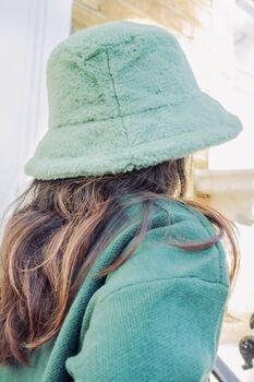 Fluffy Bucket Hat in Sage GreenLooking for a trendy and cozy accessory? You've found it with this season's essential fluffy bucket hat. Featuring a turned-up brim and lined with a soft, faux fur material, this bucket hat brings a festival vibe with a warm touch. A must-have for any outfit, it's the perfect finish to any look this season.
Faux fur texture
Turn up brim
Bucket hat shape
Soft lined100% PolyesternullOne Size. Knitted Coord, Narrow Sunglasses, Fluffy Bucket Hat, Hexagon Sunglasses, Faux Fur Material, Fur Texture, Cozy Accessories, Classic Sunglasses, Trending Sunglasses