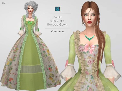 Sims 4 Royal Gowns Cc, Sims 4 Cc 1700s Clothes, Sims 4 Ball Gown Maxis Match, Baroque Sims 4 Cc, Sims 4 Cc Flower Dress, Sims 4 Ballgown, Sims 4 1700s Cc, Sims 4 Cinderella Cc, Royalty Sims 4 Cc