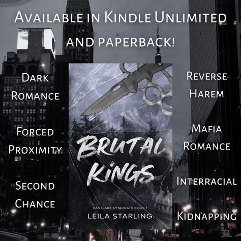 Brutal Kings is the first book in the Eastlake Syndicate duet, a dark interracial reverse harem mafia romance. 🖤 Dark romance ❤️ Why choose 🖤 Crime syndicate ❤️ Second chance 🖤 Interracial romance ❤️ Kidnapping 🖤 Forced proximity 🏷 #darkromance #whychoose #reverseharem #interracialromance #indieauthor #mafiaromance #mafiareverseharem #agegapromance #forcedproximity #secondchanceromance #spicybooks #spicyromance #kindleunlimitedromancebooks #steamyromance #smuttybooks #booklover #... Dark Romance Reverse Harem Books, Best Reverse Harem Books, Second Chance Romance Books, Why Choose Romance Books, Reverse Harem Books, Interracial Romance Books, Book Tropes, Books Romance Novels, Mafia Romance