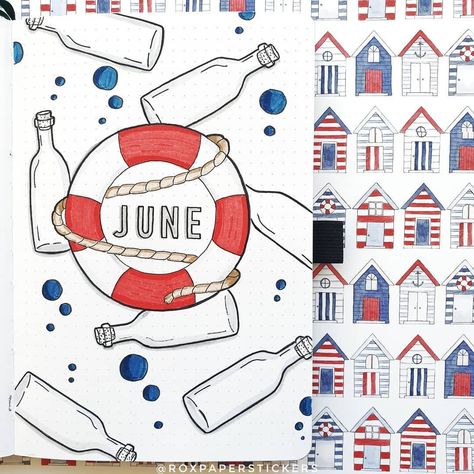 Nautical Bullet Journal, Beach Bujo, Stranded On An Island, School Magazine, Sailing Theme, Boat Theme, Planner Themes, Planner Doodles, Late To The Party