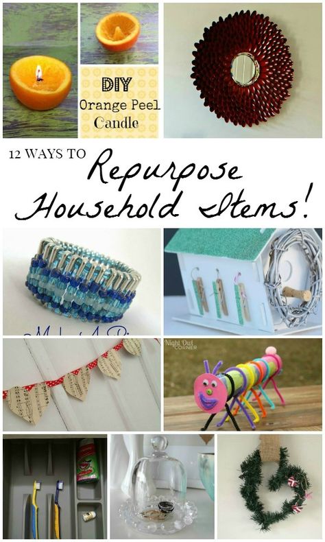 12 Creative Ways To Repurpose Household Items Repurpose Dishes, Orange Peel Candle, Repurpose Crafts, Recycled Bottle Crafts, Recycle Items, Recycle Crafts Diy, Diy Recycled Projects, Upcycle Crafts Diy, Eco Crafts