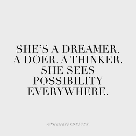 SHE'S A DREAMER. A DOER. A THINKER. SHE SEES THE POSSIBILITY EVERYWHERE.  //  Rachel Pedersen Marketing Online Marketer Manager Management Social Media Twitter Facebook Goals Instagram Pinterest FB Ads MLM Influencer Success Successful Entrepreneur Solopreneur Female Boss Woman Girl Power CEO Business Owner Babe Bread Winner Winning Women Motivation Quotes Inspiration Millionaire Billionaire Dreams Hustle Viral SEO Money SAHM Bread Winner Quotes, Boss Babe Manifestation, Online Business Manifestation, I Am A Successful Business Woman, Woman Business Owner Aesthetic, Manager Woman Aesthetic, Single Successful Woman Aesthetic, Social Media Manager Vision Board, Influencer Quotes Inspiration