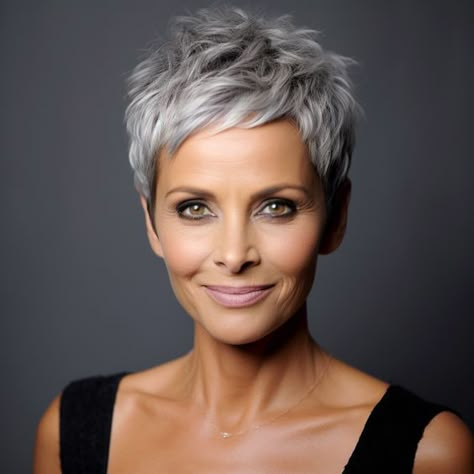 Classic Pixie with Textured Top 1 Short Spiked Hair, Chic Short Haircuts, Short Sassy Haircuts, Funky Short Hair, Short Spiky Hairstyles, Short Silver Hair, Short Hair Pixie Cuts, Messy Short Hair, Super Short Hair