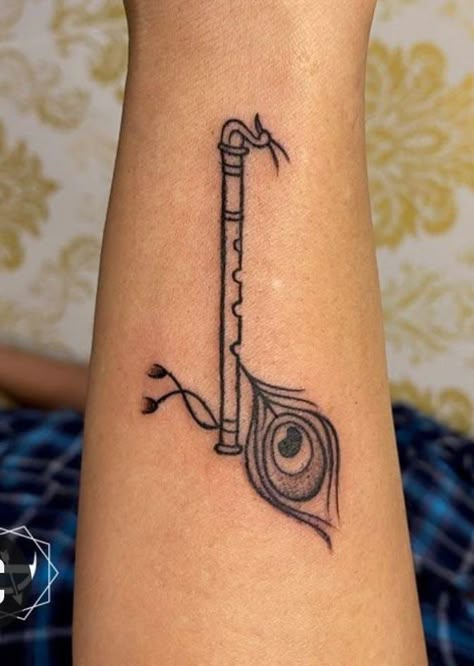 Krishna Images Tattoo, Basuri Krishna Flute Mehendi, Flute Mehndi Design, Krishna Flute Mehndi Design, Basuri Krishna Flute Tattoo, Krishna Related Tattoo, Krishna Flute Tattoo, Krishna Mehndi, Miracle Tattoo