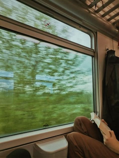 Riding A Train, Eurail Aesthetic, Taking The Train Aesthetic, Reading On Train Aesthetic, Train Window Aesthetic, Rainy Day Room, Reading On Train, Rainy Travel, Train Travel Aesthetic