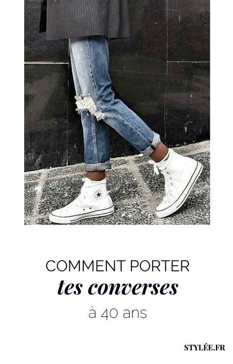 Converse Bleu, Converse Haute, Short Cuir, Style Converse, Look Cool, Ripped Jean, Converse Sneaker, Porter, Converse