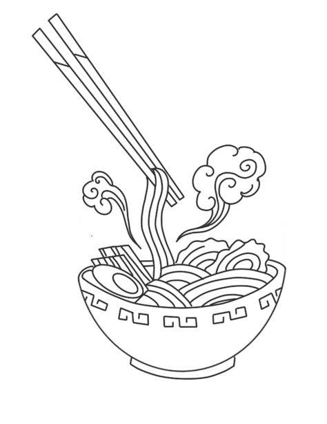 Ramen Noodle Tattoo, Noodles Sketch, Ramen Sketch, Noodle Tattoo, Ramen Drawing, Ramen Tattoo, Japanese Tatto, Minimalist Drawing, Embroidery Template