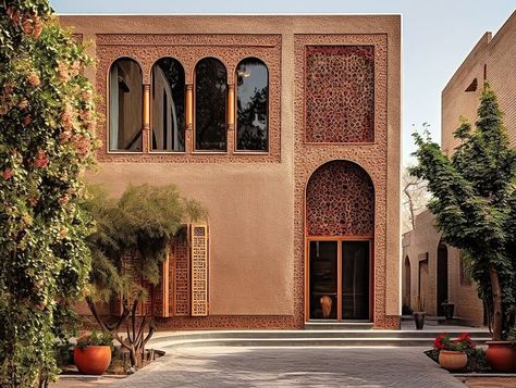 Modern Heritage Design, Yazd Architecture, Deccan Architecture, Islamic Architecture House, Iranian House, Architecture Desk, Clay Interior, Modern Traditional House, Iran Architecture