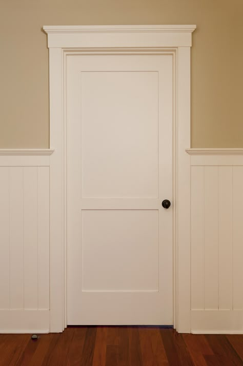 In your home, the architrave is simply the molding above a door frame. Diy Door Frame Molding, Door Architrave Ideas, Two Panel Door, Simple Door, Home Door, Simple Door Design, White Door, Farmhouse Trim Moldings, Doors Design