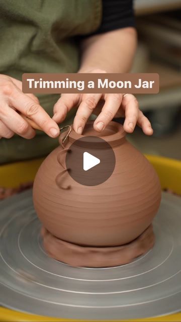 Twisted Clay on Instagram: "One of the interesting things I learned about moon jars in the workshop from last year was that the foot on a moon jar is supposed to be smaller than the opening. Before taking the workshop, I always thought the opening should be the same size as the foot. I of course want to leave the foot wide enough to have a stable pot though so there is a balance on how small it should be.  #pottery #ceramics #handmade #clay #art #ceramic #ceramicart #stoneware #potterylove #instapottery #wheelthrown #handmadepottery #pottersofinstagram #handmadeceramics  #tableware #contemporaryceramics #potterystudio #artist #glaze #potter #potterylife #potteryteacher #trimmingpottery #potterytrim #potterytrimming #moonjar" Moon Jars Ceramics, Moon Jars, Korean Pottery, About Moon, Moon Jar, Pottery Jar, Things I Learned, Pottery Ceramics, Class Projects