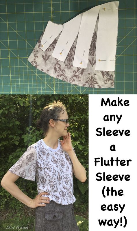 Sleeve Template, Flutter Sleeve Pattern, Sleeve Tutorial, Manset Lengan, Sewing Sleeves, Sewing Alterations, Sleeves Designs For Dresses, Sewing Blogs, Diy Sewing Clothes