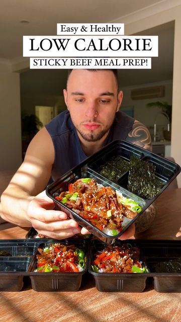 Sticky Beef, Beef Meal Prep, Rice With Peas, Low Cal High Protein, One Pan Dinner Recipes, Cooked White Rice, Copycat Food, Pan Dinner Recipes, Fakeaway Recipes