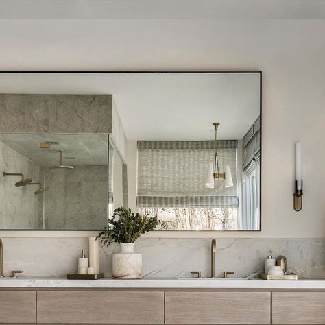 AMB | Anne-Marie Barton on Instagram: "The Master Bath has become such an essential part of the home. It’s one of the few features that allows for just total comfort and should be given. Love what we did here warming up the room with vintage, layering, hides, tough furniture and cabinetry that can handle a little wear… staying away from stale bathroom appliances. @fantini_na @davidsundbergphoto @s.maes.art @luccaantiques @minottila @urbanelectricco @europeanmarble" Anne Marie Barton, Bathroom Appliances, Primary Bath, Starter Home, Warming Up, Anne Marie, Interior Deco, The Master, The Room