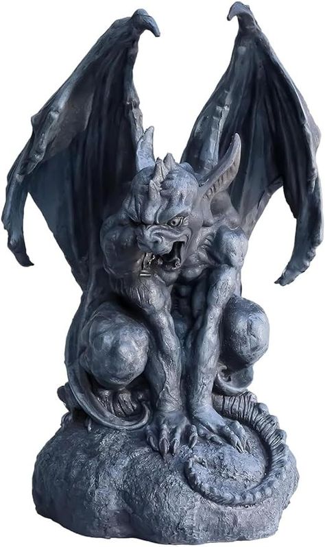 Gargoyle Statue, Gargoyles Art, Gothic Gargoyles, Fantasy Sculpture, Creature Of The Night, Spooky Home Decor, Dark Arts, The Saints, Creatures Of The Night