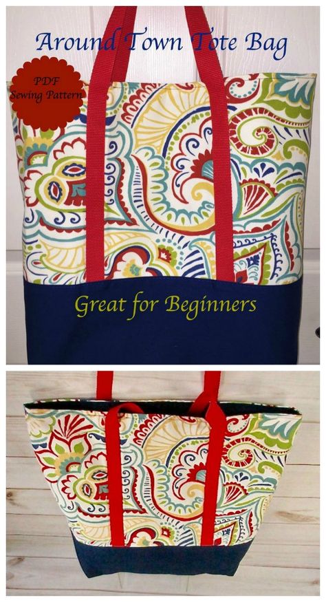 TOTE BAG Sewing pattern. This simply but sturdy tote bag pattern is ideal for beginners. You can sew a fully lined strong bag for your groceries or a market tote bag. Sew a reusable market tote bag. DIY tote bag to sew for beginners. #SewModernBags #SewingForBeginners #ToteBagSewingPattern #SewATote #SewABag #ToteBagPattern #BeginnerSewingPattern Pattern For Bags And Totes, Large Tote Bag Patterns To Sew, Grocery Tote Bag Pattern Free, Tote Bag Pattern Free Printable, Zipper Tote Bag Pattern Free, Canvas Totes, Fabric Tote Shoulder Bag For Vacation, Free Tote Bag Sewing Pattern, Free Tote Bag Patterns